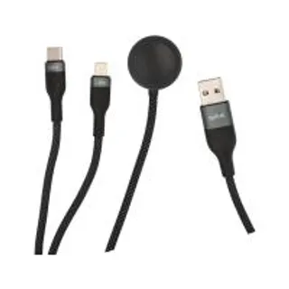 สายชาร์จ QPLUS 6-in-1 Multifunctional Fast Charge & Data Sync Cable 1.2M Black (8854430010700)
