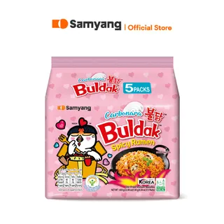 [แพ็ก 5 ซอง] Samyang Buldak Spicy Ramen Carbonara  ซัมยัง บูลดัก สไปซี่ ราเมง คาโบนาร่า (130g.x5)