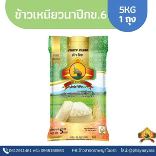 ซื้อในไลฟ์ เหลือถุงละ123.- ใช้โค้ด40% (ข้าวใหม่ปี69)ข้าวเหนียวนาปี กข.6  ขนาด 5KG คัดพิเศษ