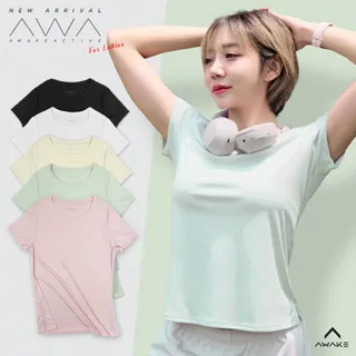 AWAKE เสื้อกีฬาคอกลมสำหรับผู้หญิง MICRO ACTIVE