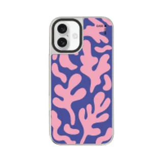 iPhone 16 Plus Mirror Case MagSafe Blue & Pink Abstract Freeform Pattern (88528790960648852879856538)