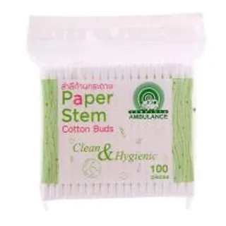 รถพยาบาลสำลีก้าน 100ชิ้น Ambulance Paper Stem Cotton Buds 100pcs. (8850185002960)