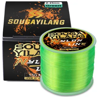 Sougayilang 150M สายการประมงแบบเส้นเดียว 5.29-31.26LB สีสายการประมงน้ำเค็มหรือน้ำจืด สายเบ็ดไนลอน