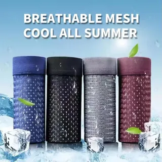 ชุด 4 ชิ้น ชุดบ็อกเซอร์ชาย วัสดุไหมน้ำแข็ง เหมาะสำหรับฤดูร้อน ดีไซน์ตาข่ายกีฬา มีไซส์ L-6XL กางเกงในชาย กางเกงใน