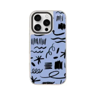 iPhone 16 Pro Mirror Case MagSafe Black & Blue Brush (88528792243378852879361285)