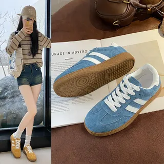 JSNB ส่งฟรี [ขายดี ]  [ เก็บปลายทาง ] รองเท้ากีฬา LN322 รองเท้าผ้าใบลำลอง รองเท้าผู้หญิง แฟชั่น รองเท้าหนังกลับ สไตล์เกาหลี น้ำหนักเบา ใส่สบายตลอดวัน ระบายอากาศดี ทนทาน ใช้งานได้นาน