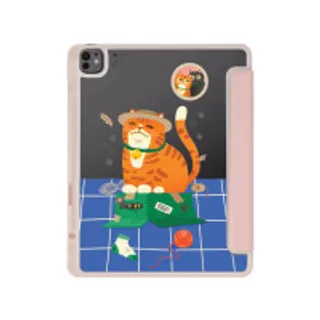 iPad Air6/7 13" 2025 (M2/M3) Clear Pink Orange Cat on The Box (88528798303788852879402025)