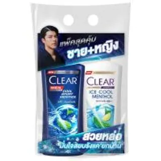 เคลียร์แชมพูคูลสปอร์ตเมนทอลและไอซ์คูลเมนทอลน้ำเงินฟ้า 350มล. 1แถม1 Clear Shampoo Cool Sport Menthol & Ice Cool Menthol 350ml. 1Free1 (8851932466530)