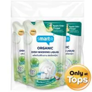 สมาร์ทเตอร์น้ำยาล้างจานออร์แกนิกแอโลเวรา 500มล. แพค 3 Smarter Dish Washing Liquid Aloe Vera 500ml. Pack 3 (8853474082865)