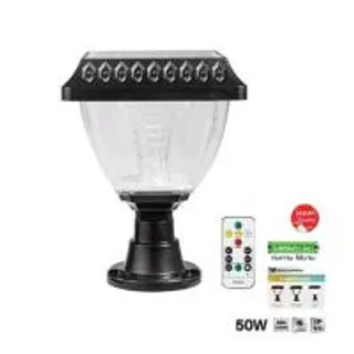 ไฟหัวเสา SOLAR SHINING S-PTL03B 50 วัตต์ DAYLIGHT/COOL WHITE/WARM WHITE สีดำ (1304290)