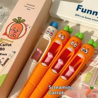 ปากกาหมึกเจลเขียนลื่นดีไซน์ลิ้นสนุกสนานปากกาแครอทตลก