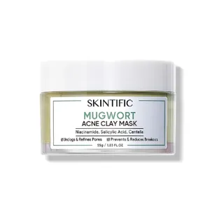 SKINTIFIC Mugwort Anti Acne Clay Mask หน้ากากดินสิว 55g（ลดรอยแดง ที่ช่วยลดรูขุมขนและสิว）