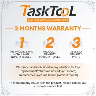 TASKTOOL การรับประกัน 3 เดือน บริการหลังการขาย การรับประกันการขนส่ง การสนับสนุนด้านโลจิสติกส์ link