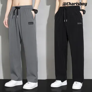 #056#L-5XL#กางเกงผู้ชายกีฬากางเกงลำลองผ้าฤดูร้อน งานปักทรงหลวมใส่สบายเอวยืดเนื้อผ้าระบายอากาสได้ด