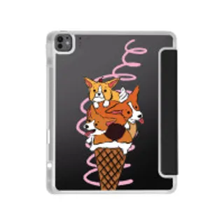 iPad Air6/7 13" 2025 (M2/M3) Clear Black Corgi Sundae (88528790839968852879340785)
