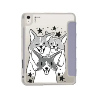 iPad Air4/5/6/7 11" 2025 (M2/M3) Clear Purple Corgi Trio (88528798923078852879344752)
