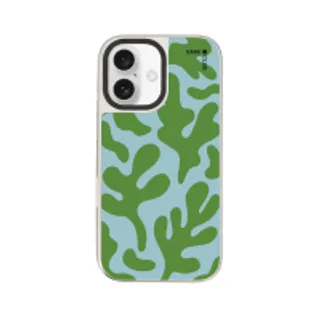 iPhone 16 Mirror Case MagSafe Blue & Green Abstract Freeform Pattern (88528799927178852879855562)