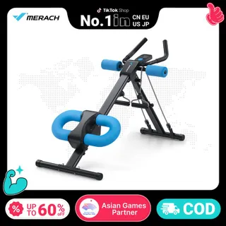 Merach เครื่องเทรนเนอร์หน้าท้องแบบปรับได้ พร้อมจอ LCD โครงสร้างสามเหลี่ยมมั่นคง แฮนด์ทรงกระชับมือ ปรับความสูง 5 ระดับ เหมาะสำหรับออกกำลังกายแขน ขา และก้น