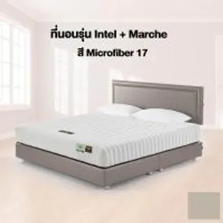 LOTUS ที่นอนรุ่น INTEL I + เตียงรุ่น MARCHE - Microfiber17 ขนาด 3.5 ฟุต สีเทา (MKP1344039)
