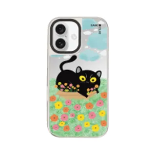 iPhone 16 Mirror Case MagSafe Garden Black Cat (88528799927178852879514148)