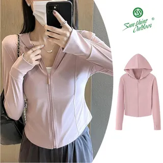 เสื้อผ้าป้องกันแสงแดด, Upf50, รุ่นเล็กพอดีตัว, ระบายอากาศได้, เสื้อแจ็คเก็ตบางฤดูร้อนของผู้หญิง, ป้องกันรังสียูวี