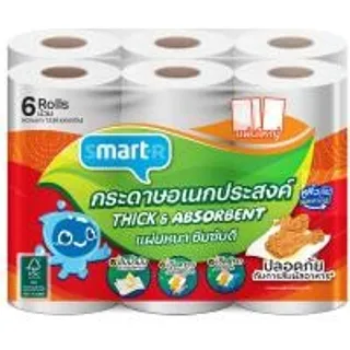 สมาร์ทเตอร์กระดาษอเนกประสงค์แพค 6ม้วน Smarter Paper Towels Pack 6rolls (8853474071074)