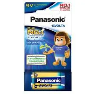 พานาโซนิคถ่านอัลคาไลน์อีโวลต้า 9โวลต์ Panasonic Alkaline Battery Evolta 9V (8887549879050)