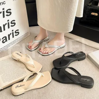 Citadel รองเท้าแตะ แบบหูหนีบ ยางPVC นุ่ม ใส่สบาย เสริมส้น ดีไซน์สวย เท้าเรียว สีคลาสสิค พร้อมส่งในไทย 221