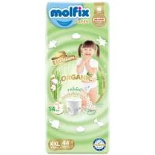 โมลฟิกซ์ออร์แกนิกกางเกงผ้าอ้อมเด็ก XXL 44ชิ้น Molfix Organic Baby Diaper Pant XXL 44pcs. (8690536812219)