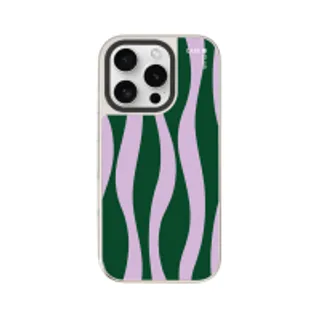 iPhone 16 Pro Mirror Case MagSafe Purple & Green Wavy Pattern (88528792243378852879827170)