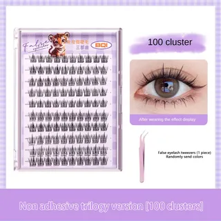 ( 1 แถม 1 )KUESICR ขนตาปลอม BQI ธรรมชาติ กาวในตัว สำหรับผู้เริ่มต้น ต่อขนตาธรรมชาติ ขนตาหนาขึ้นและม้วนงอ