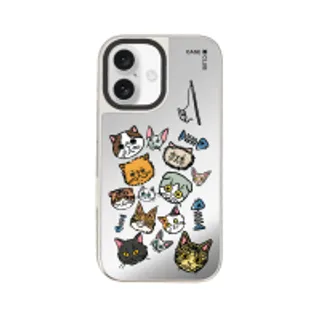 iPhone 16 Mirror Case MagSafe Cat Pattern (88528799927178852879327045)