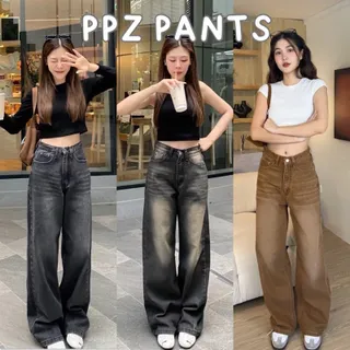 New Baggy Jeans🖤 กางเกงยีนส์ขากระบอกใหญ่ เอวสูง ผ้าไม่ยืด สะโพกปล่อยต้นขากว้าง กางเกงยีนส์ผู้หญิง