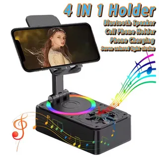 ขาตั้งบลูทูธมัลติฟังก์ชั่น 4-in-1 พร้อมเอฟเฟกต์แสง RGB ฟังก์ชั่น TWS 5.3 บลูทูธ ที่ชาร์จฉุกเฉินแบบพกพา เหมาะสำหรับบ้านและการเดินทาง ขาตั้งลำโพงบลูทูธมัลติฟังก์ชั่นพกพาสะดวก