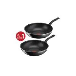 TEFAL กระทะก้นลึก Cook Easy รุ่น B5131995 ขนาด 28 ซม. (ซื้อ 1 แถม 1) สีดำ (CDS22082572)