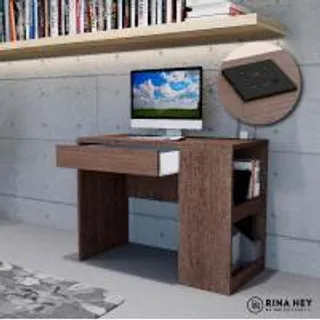 Rina Hey โต๊ะทำงานพร้อมที่ชาร์จUSB+ปลั๊กไฟ VOX-PLUS/100 สี วอลนัท (MKP1116770)