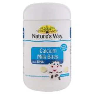 เนเจอร์สเวย์แคลเซียมมิลค์ไบท์ดีเอชเอ 60เม็ด Natures Way Calcium Milk Bites DHA 60tablets (9314807069704)