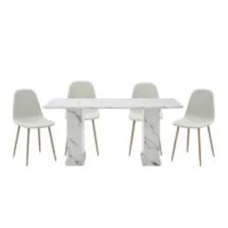 ชุดโต๊ะทานข้าว 4 ที่นั่ง SB FURNITURE BASHA & LASTA 59063630 สีขาว (1307216)