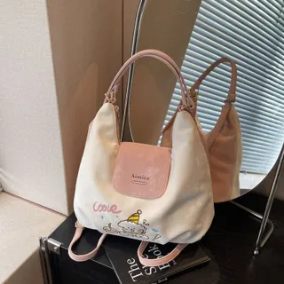 LunaShine กระเป๋าใบแฟชั่นสำหรับผู้หญิงกระเป๋าเป้สะพายหลังอินเทรนด์เข้าได้กับทุกชุดกระเป๋าสะพายไหล่แบบลำลองประจำวันสไตล์ตะวันตก