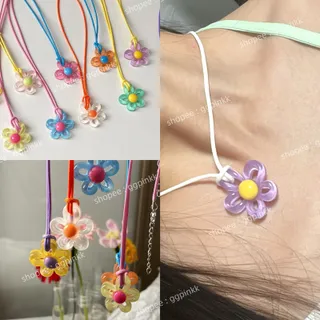 พร้อมส่ง🌷 สร้อยคอโชคเกอร์ จี้ดอกไม้ หลากสี