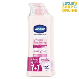 [แพ็คคู่] วาสลีน เฮลธี ไบรท์ ยูวี เอ็กซ์ตร้า ไบร์ทเทนนิ่ง+ กลูต้า เซราไมด์ โลชั่น 300 มล.