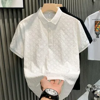 เสื้อโปโลผู้ชาย มาใหม่ แขนสั้น ทรงสลิมฟิต ระบายอากาศได้ดี ใส่สบาย เรียบหรู ราคาไม่แพง ทำจากผ้า Jacquard เหมาะสำหรับฤดูร้อน สไตล์ลำลอง
