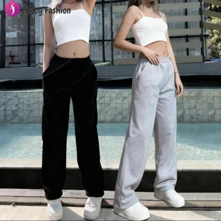 Fancy Fashion กางเกงลำลองสตรี กางเกงวอร์ม ายกางเกงขายา เอวสูงเพื่อแสดงความผอม 3 สีให้เลือก มีไซส์ M-2XL