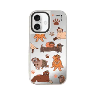 iPhone 16 Mirror Case MagSafe Brown Shade Dogs (88528799927178852879265545)