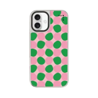 iPhone 16 Plus Mirror Case MagSafe Dark Green Stack Polka Dots (88528790960648852879898149)