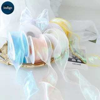 ริบบิ้นตกแต่งเค้ก ม้วนริบบิ้นผ้าซาติน ริบบิ้น ผ้าชีฟอง สไตล์โรแมนติก สําหรับตกแต่งงานแต่งงาน งานวันเกิด วันวาเลนไทน์