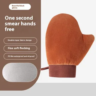 STAR FRUIT ถุงมือฟอกผิวด้วยผ้าสองชั้นเพื่อการใช้งานที่ง่ายและการป้องกันกันน้ำ