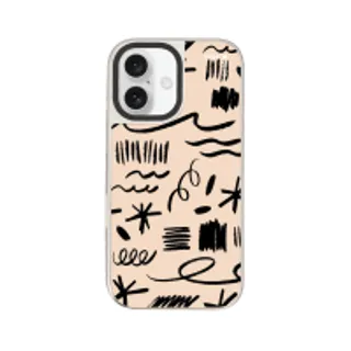 iPhone 16 Mirror Case MagSafe Black & White Brush (88528799927178852879805895)