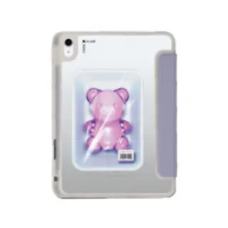 iPad Gen 10th/11th 2025 Clear Purple Halftone Jelly Bear (88528797382168852879162813)