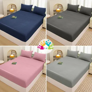 J-MU ชุดผ้าปูที่นอน Satin 3ฟุต 3.5ฟุต 4ฟุต 5ฟุต 6ฟุต ผ้าปูที่นอนซาติน(ผ้าปูที่นอน+ปลอกหมอน)